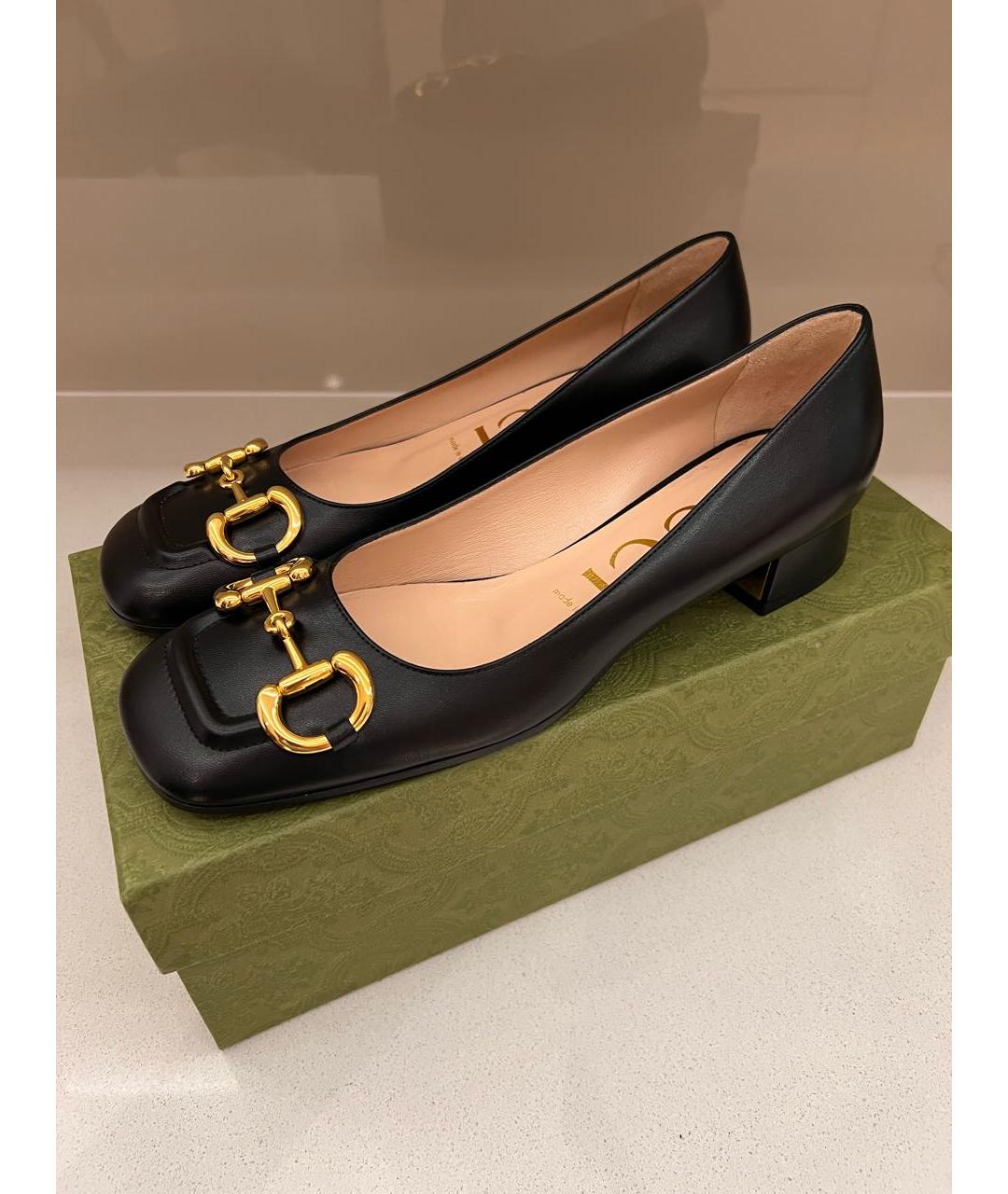 GUCCI Черные кожаные туфли, фото 7