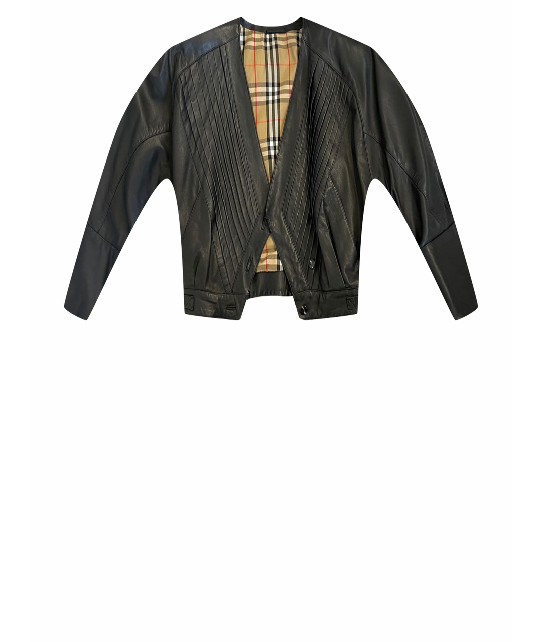 BURBERRY VINTAGE Черная кожаная куртка, фото 1