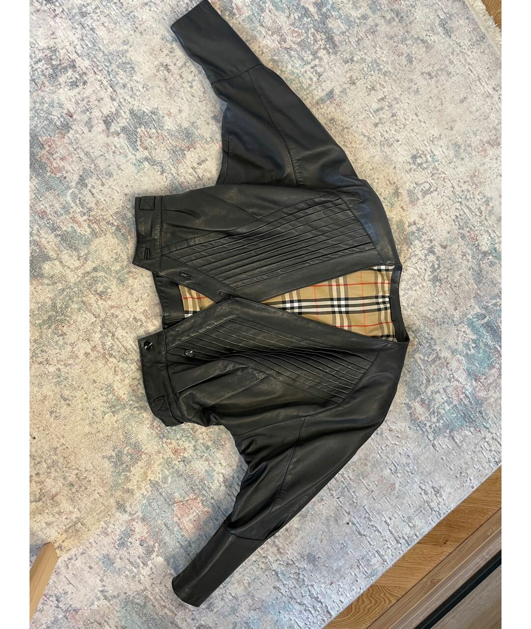 BURBERRY VINTAGE Черная кожаная куртка, фото 8