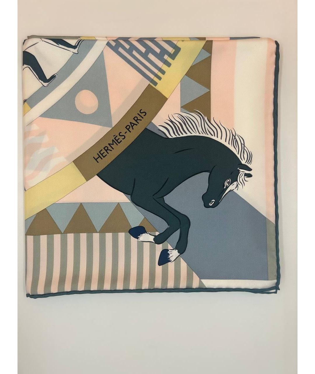 HERMES Мульти шелковый платок, фото 4