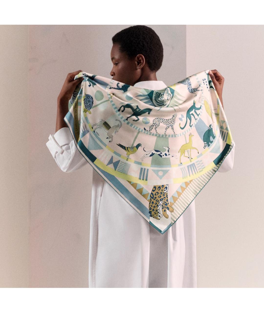 HERMES Мульти шелковый платок, фото 5