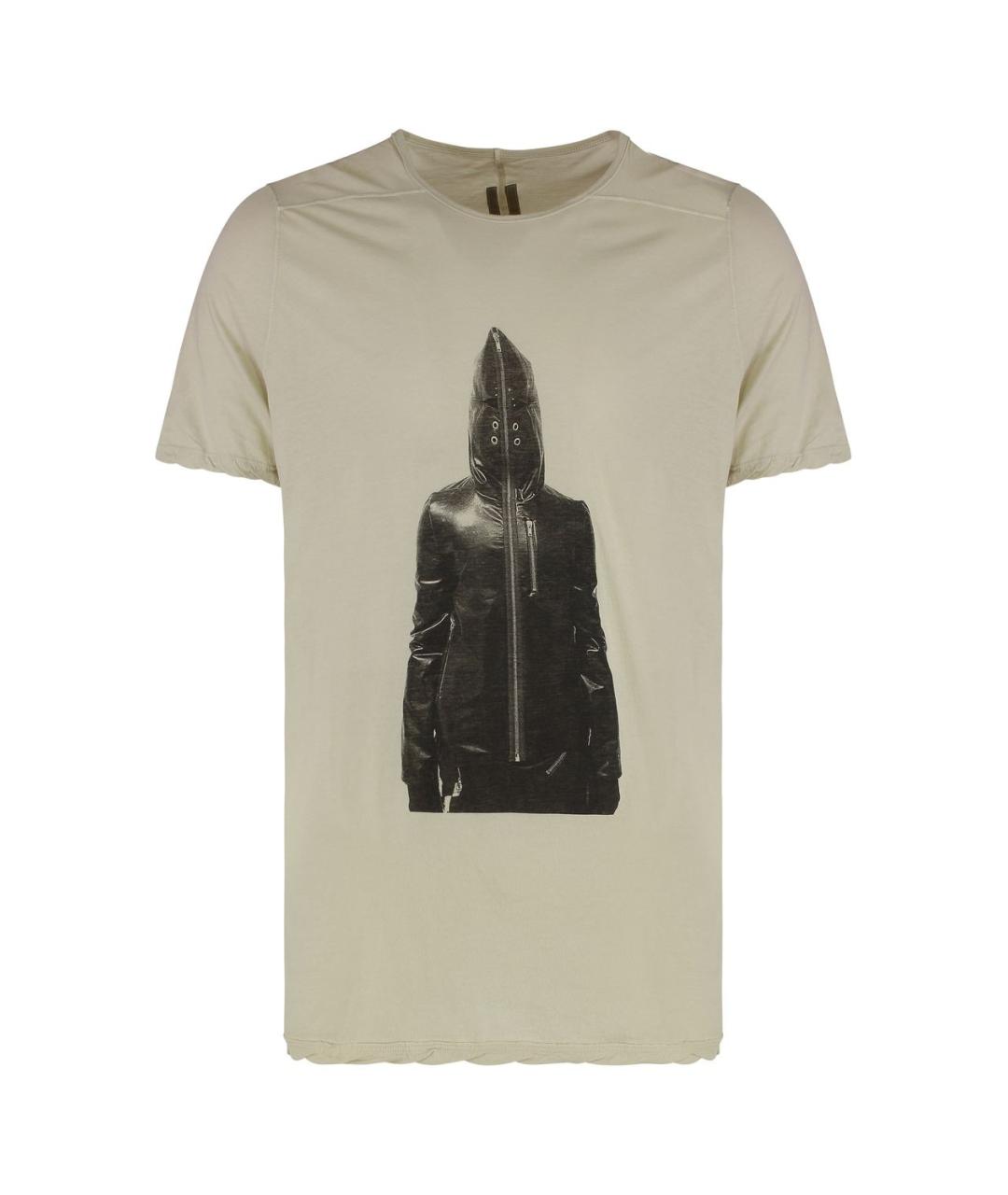 RICK OWENS DRKSHDW Бежевая хлопковая футболка, фото 1