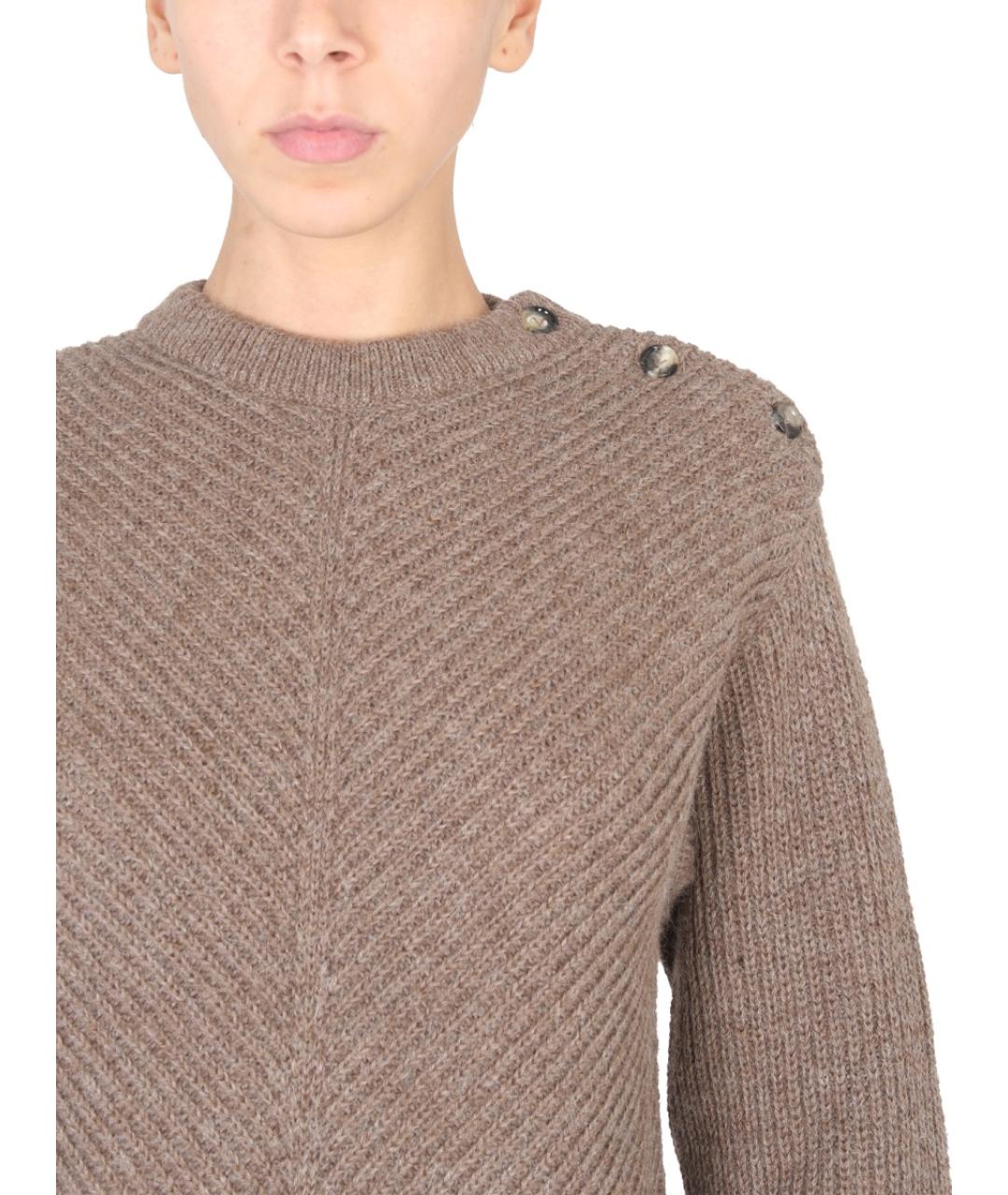 BOTTEGA VENETA Бежевый шерстяной джемпер / свитер, фото 5