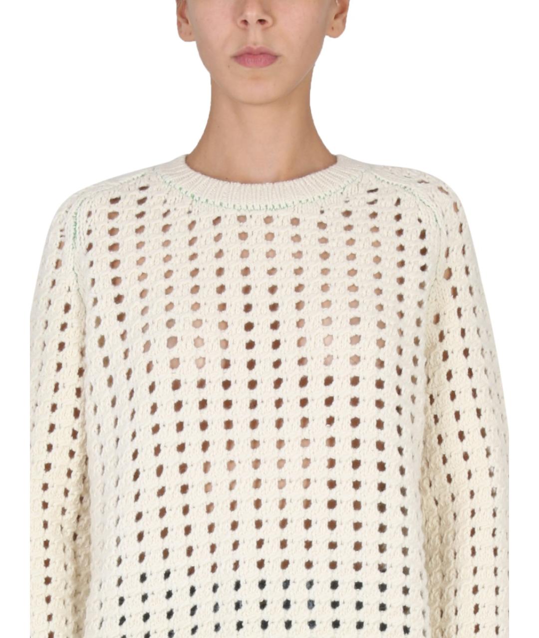BOTTEGA VENETA Белый шерстяной джемпер / свитер, фото 5