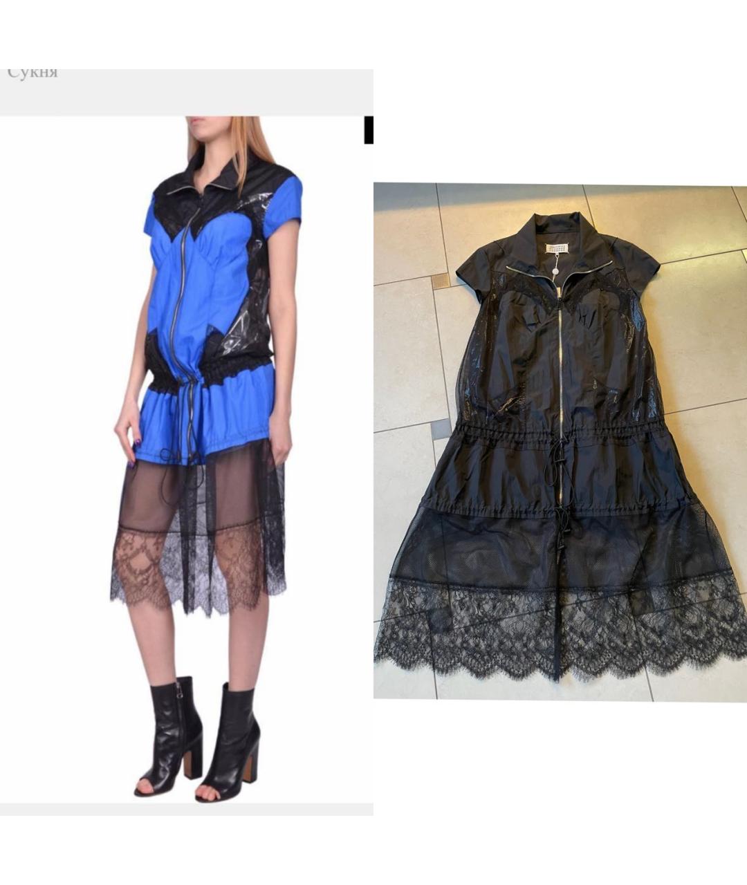 MAISON MARGIELA Черное полиэстеровое платье, фото 7