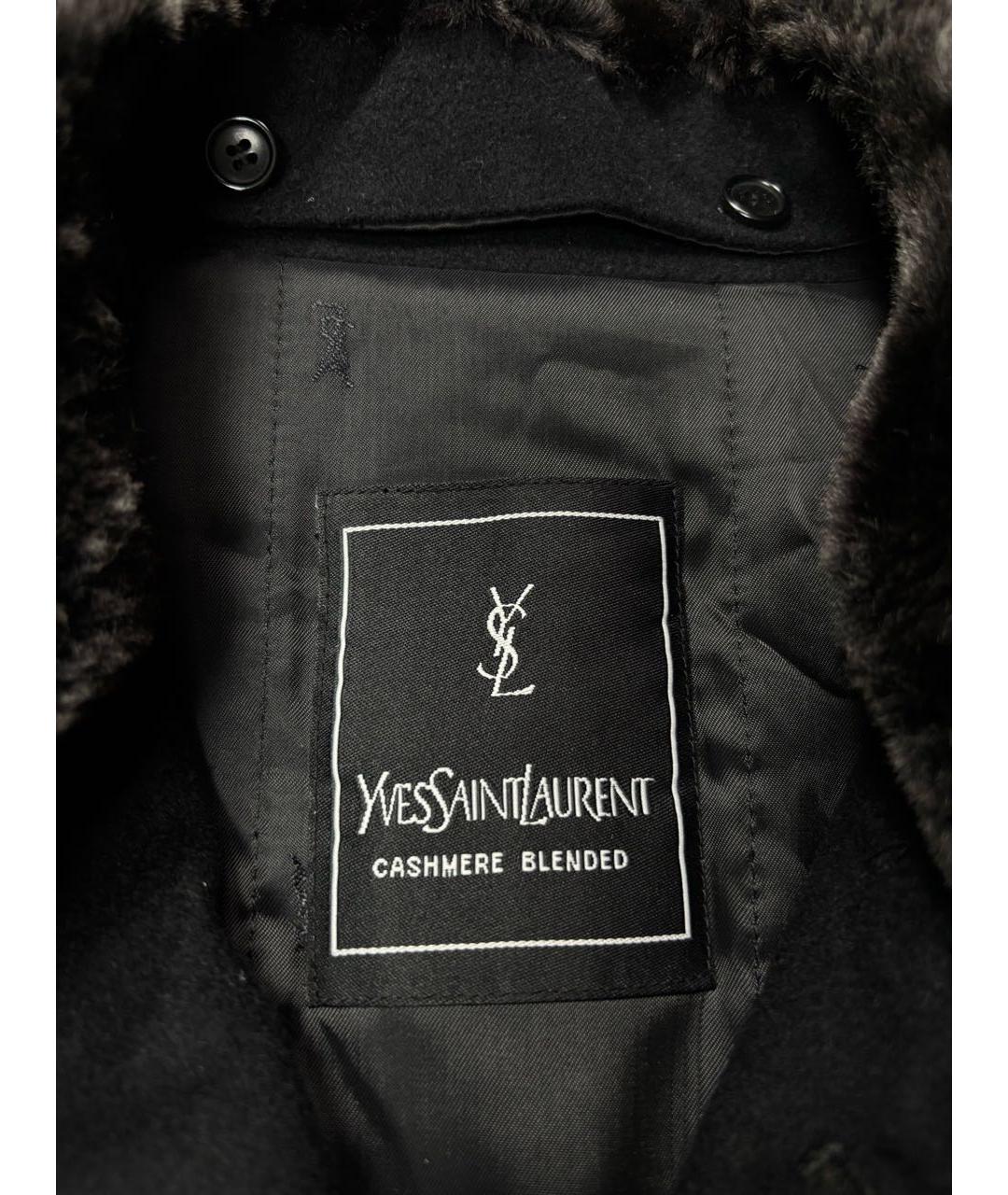 SAINT LAURENT Черная кашемировая дубленка/шуба, фото 4