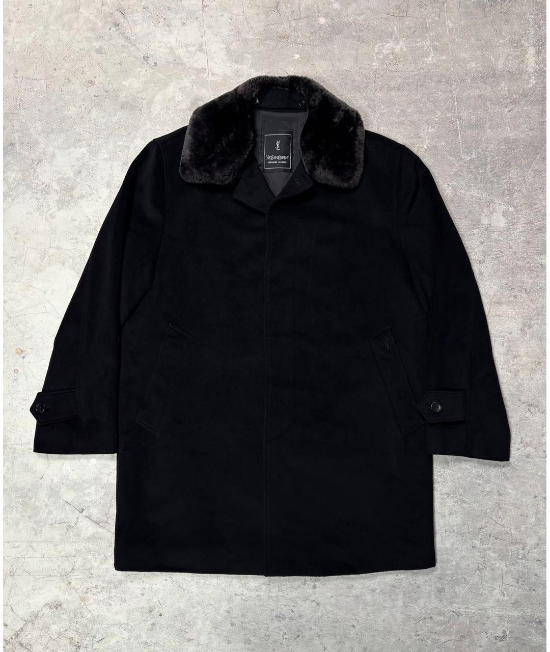 SAINT LAURENT Черная кашемировая дубленка/шуба, фото 8