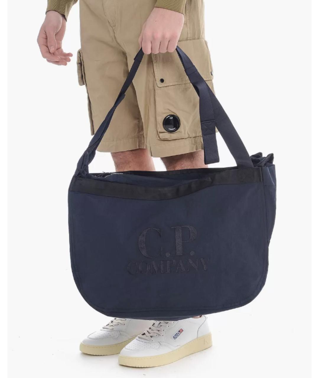 CP COMPANY Серая синтетическая сумка на плечо, фото 5