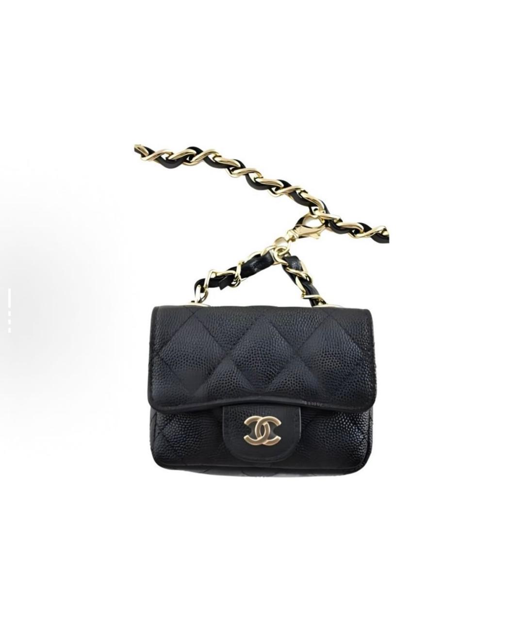CHANEL Черная кожаная поясная сумка, фото 9