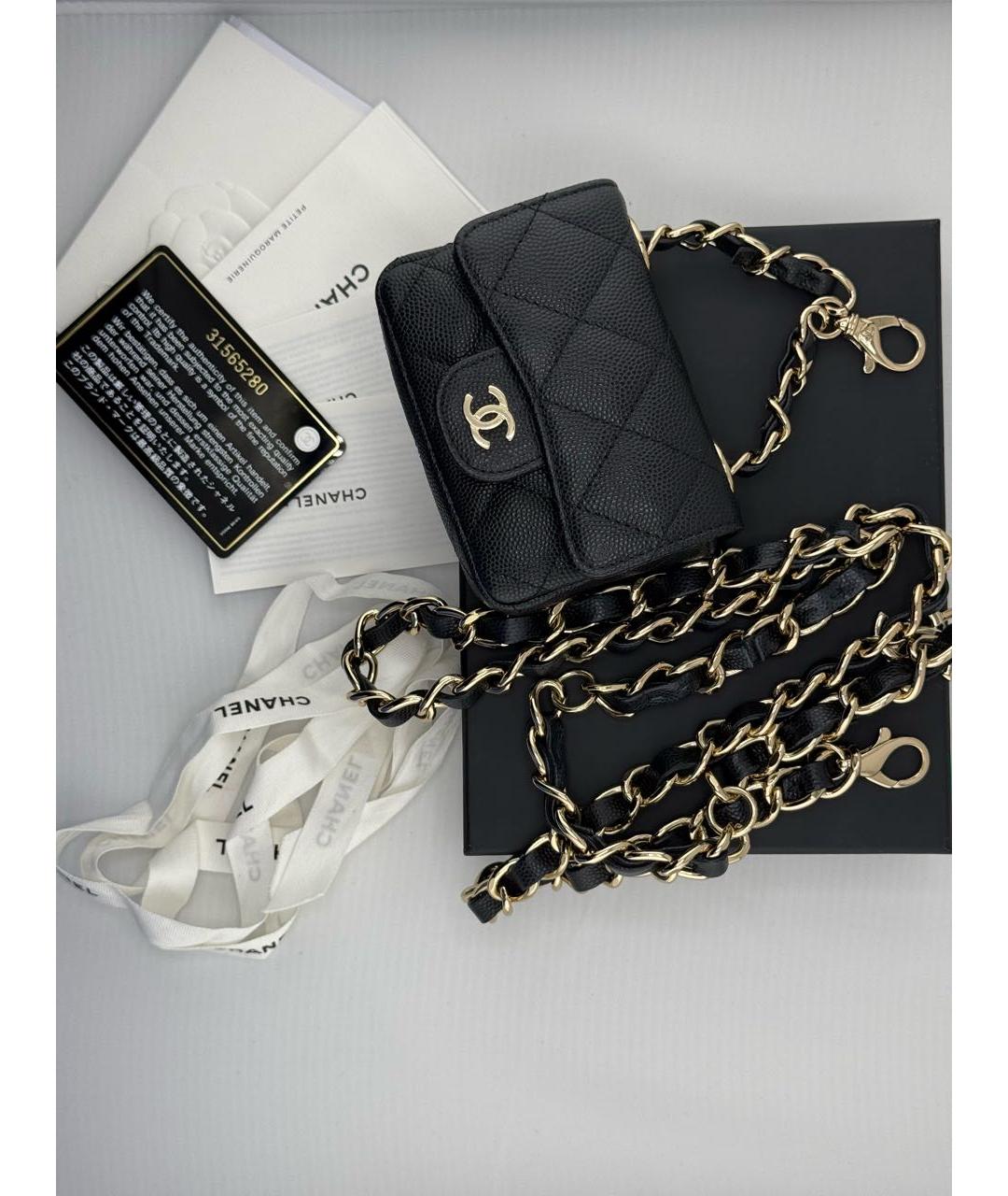 CHANEL Черная кожаная поясная сумка, фото 2