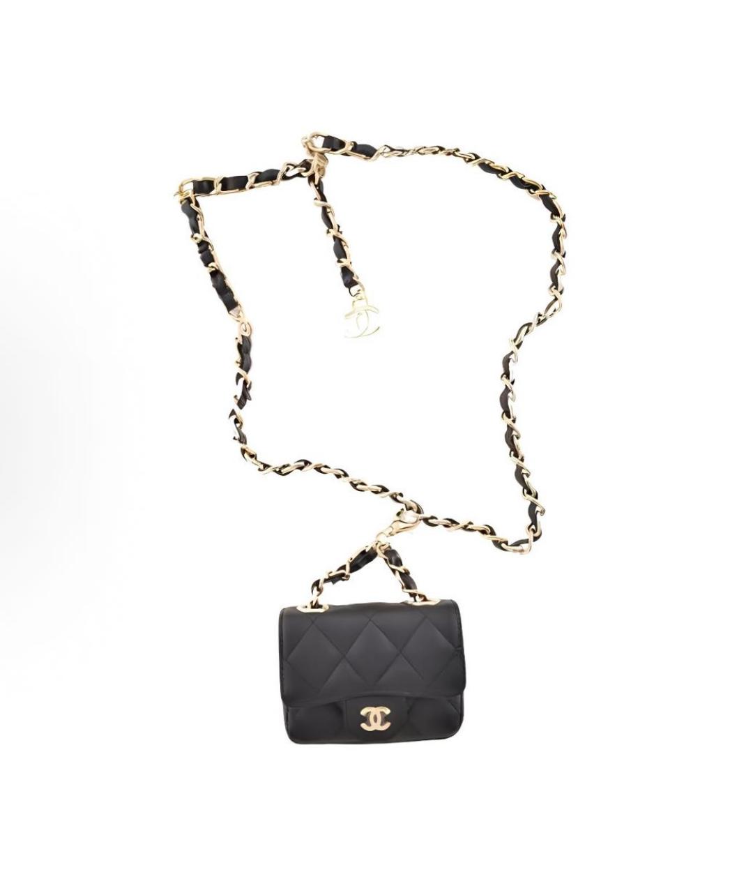 CHANEL Черная кожаная поясная сумка, фото 8