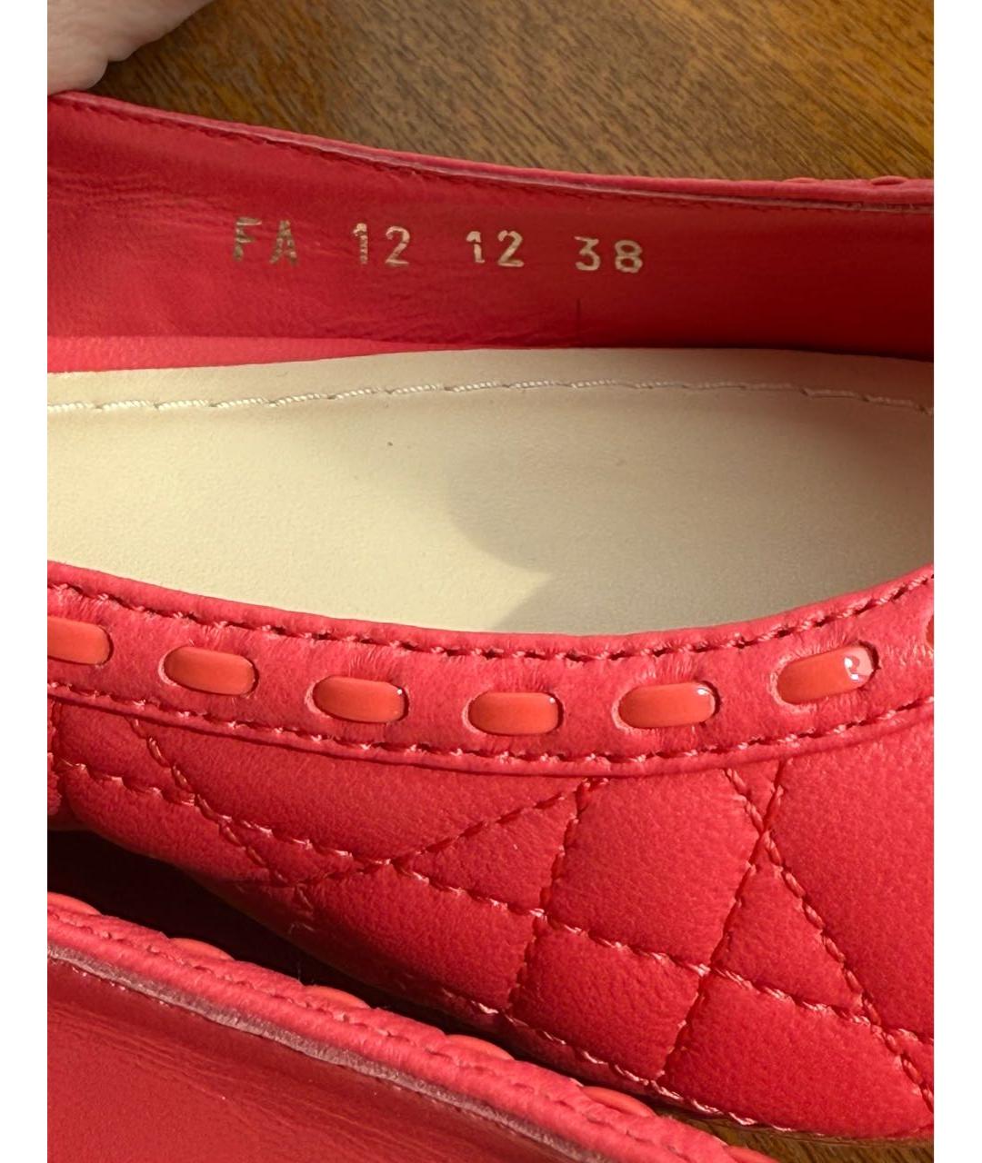 CHRISTIAN DIOR Розовые кожаные лодочки на низком каблуке, фото 5