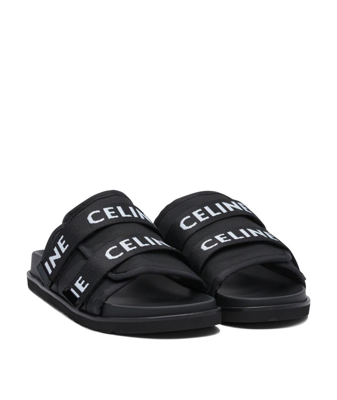 CELINE Черные синтетические сандалии, фото 2