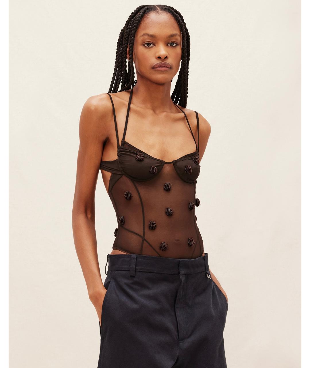 JACQUEMUS Коричневое боди, фото 4