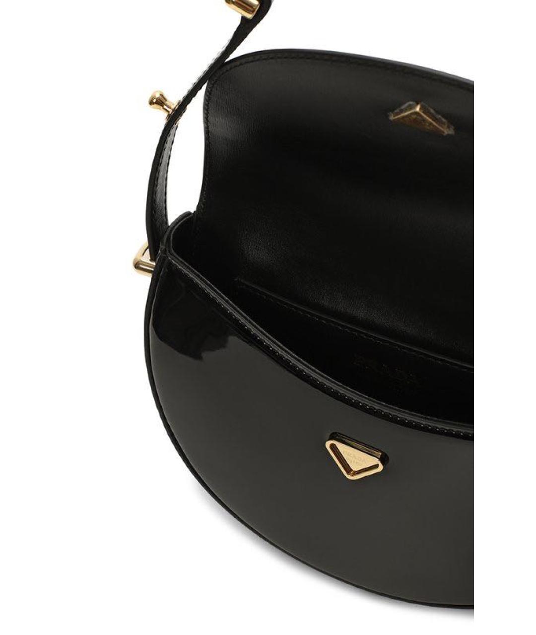 PRADA Черная сумка через плечо из лакированной кожи, фото 4