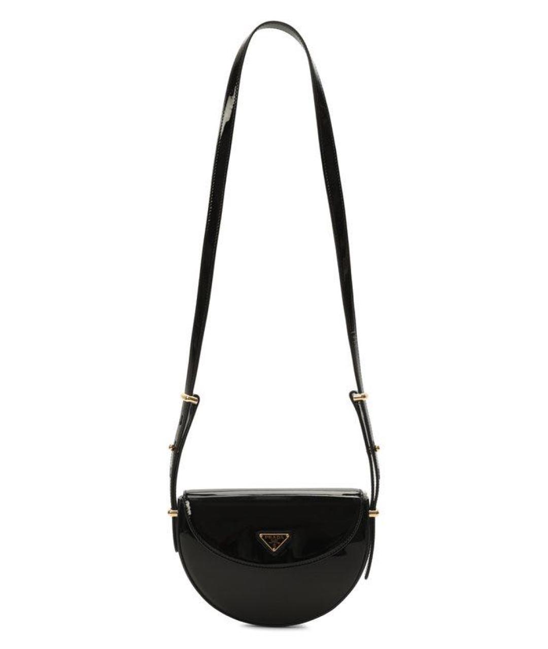 PRADA Черная сумка через плечо из лакированной кожи, фото 5