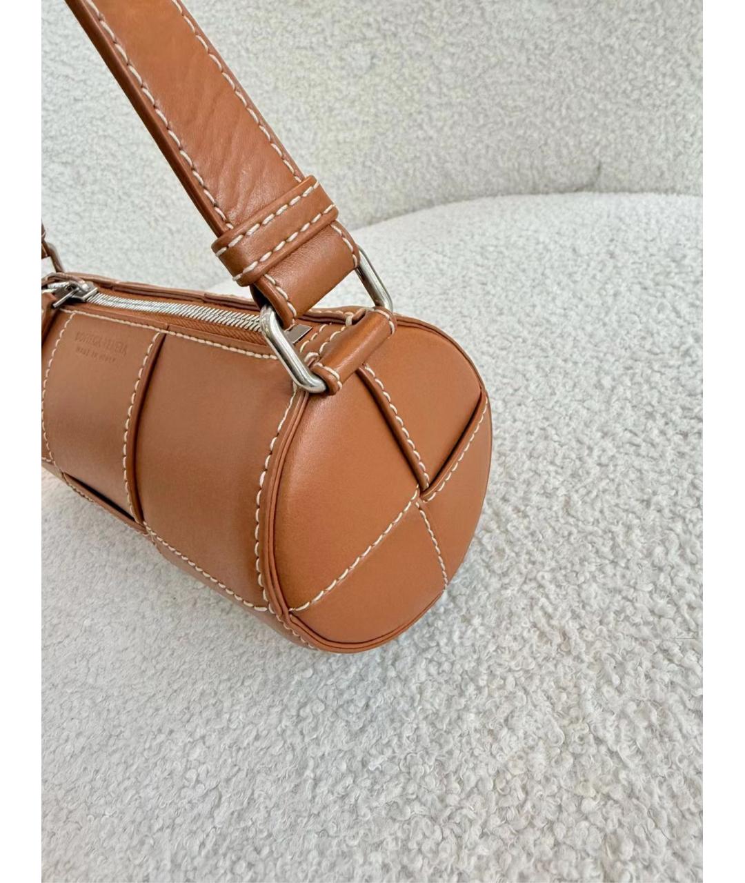 BOTTEGA VENETA Коричневая кожаная сумка через плечо, фото 5