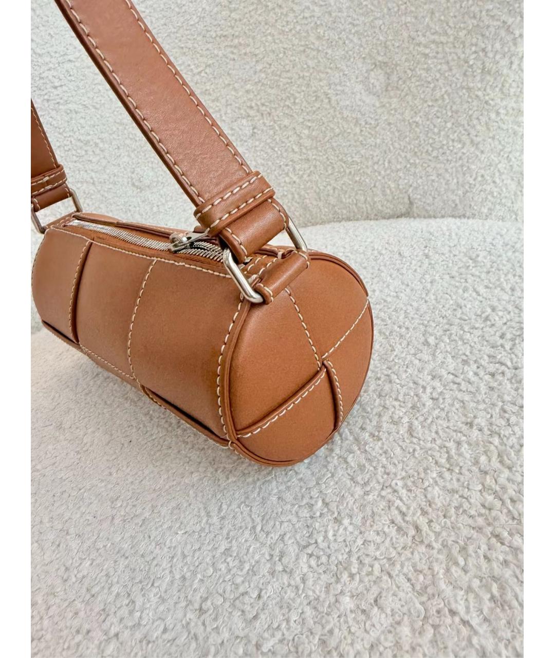 BOTTEGA VENETA Коричневая кожаная сумка через плечо, фото 4