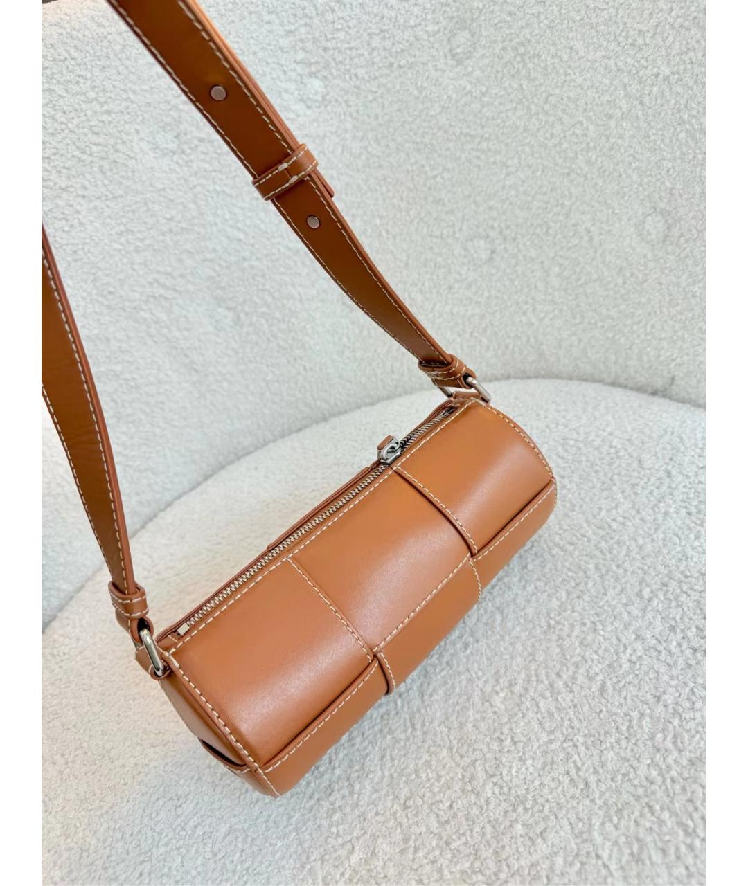 BOTTEGA VENETA Коричневая кожаная сумка через плечо, фото 6