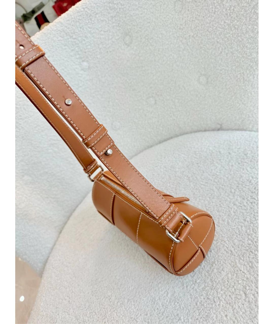 BOTTEGA VENETA Коричневая кожаная сумка через плечо, фото 7