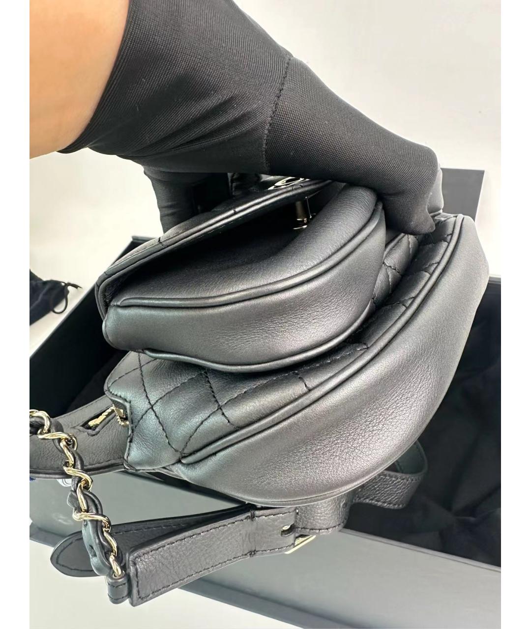 CHANEL Черная кожаная поясная сумка, фото 4