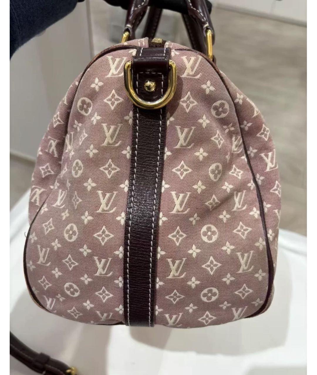 LOUIS VUITTON Бордовая жаккардовая сумка с короткими ручками, фото 5