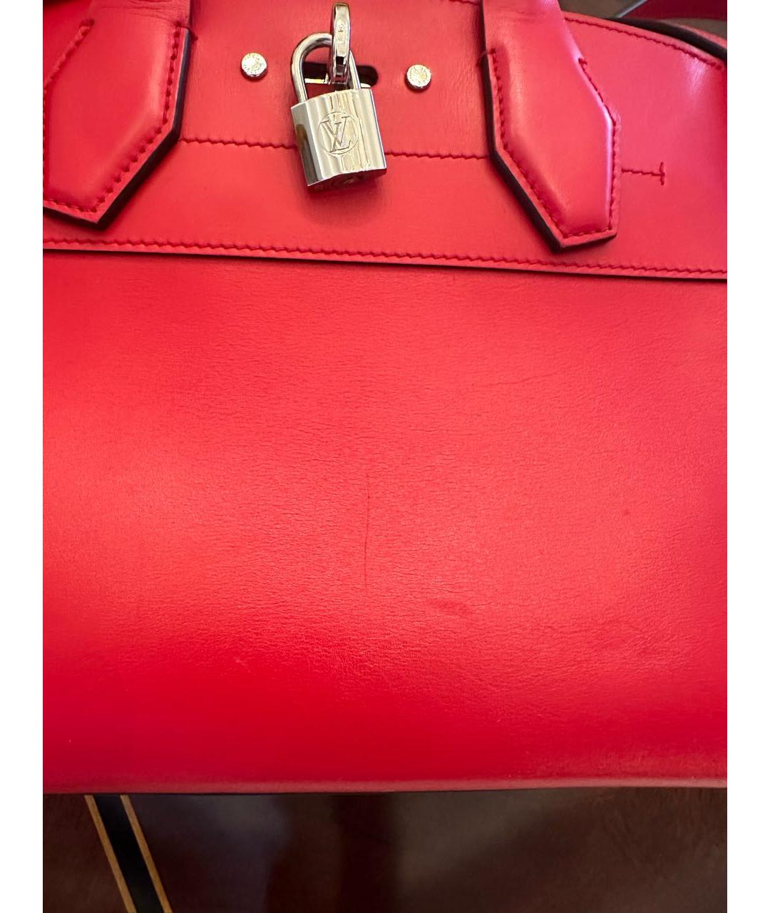 LOUIS VUITTON Красная кожаная сумка тоут, фото 3