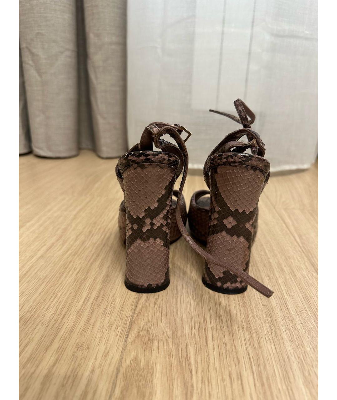 LOUIS VUITTON Розовые кожаные босоножки, фото 3