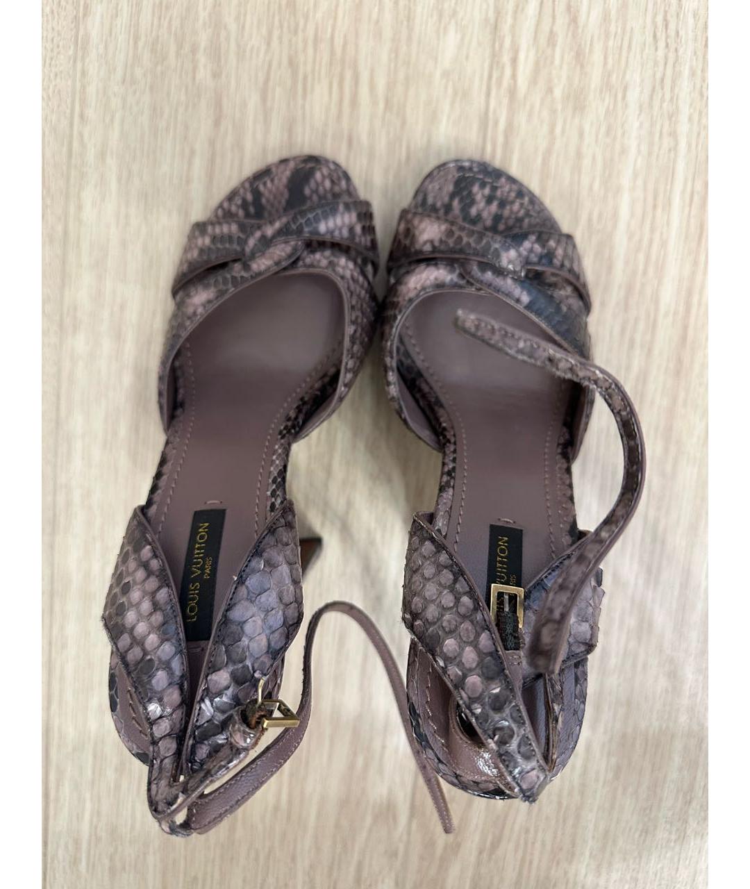 LOUIS VUITTON Розовые кожаные босоножки, фото 4