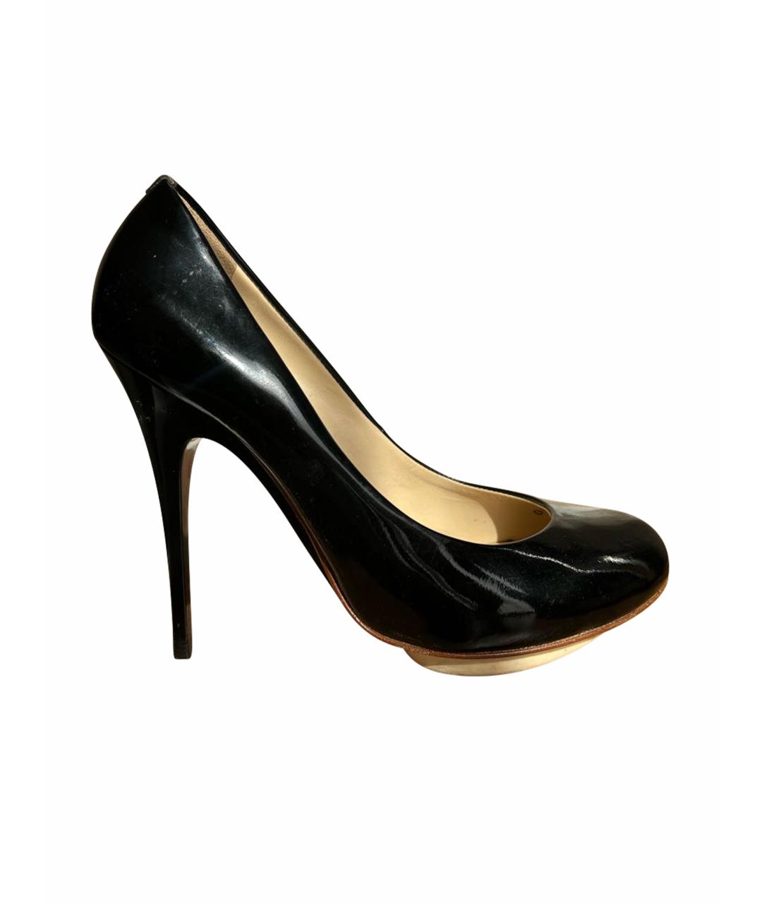 GIUSEPPE ZANOTTI DESIGN Черные туфли из лакированной кожи, фото 1