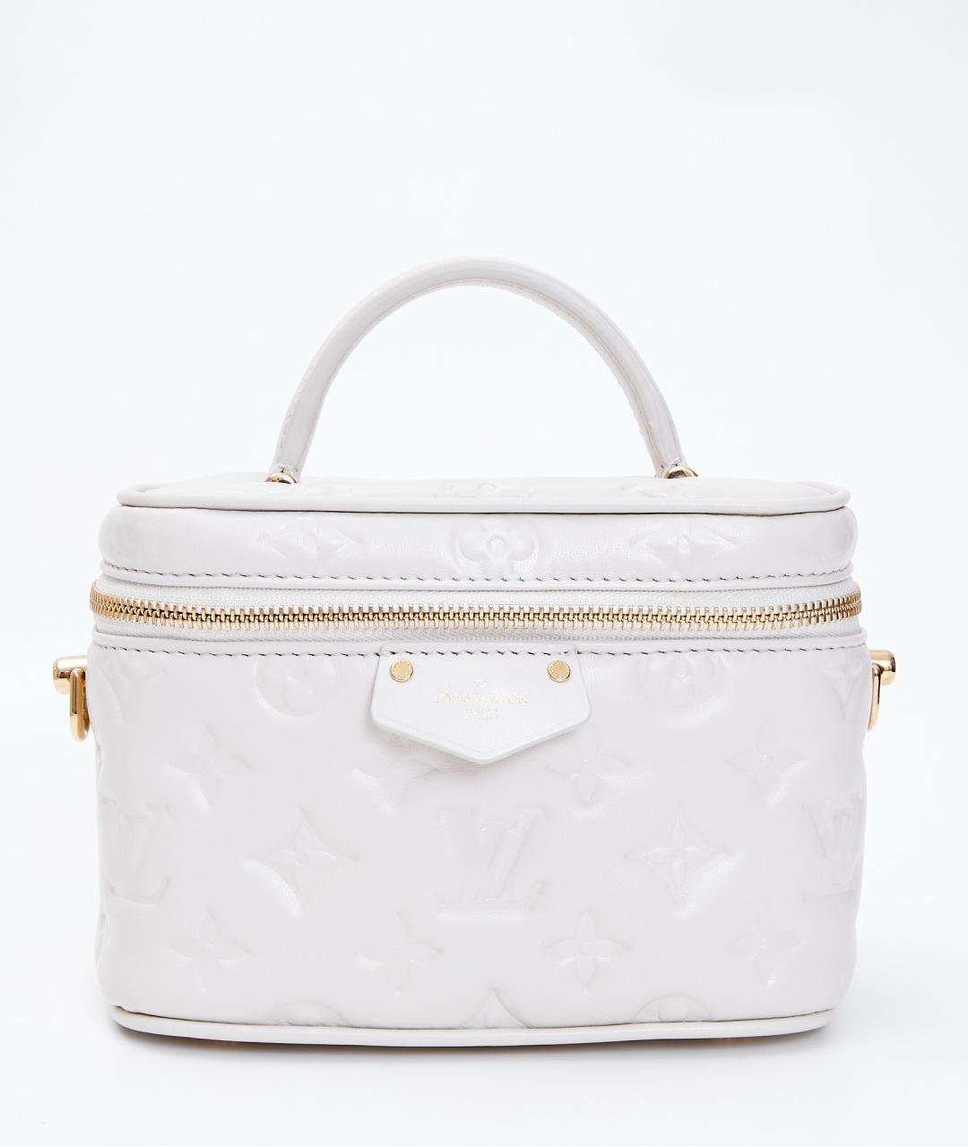 LOUIS VUITTON Белая кожаная сумка с короткими ручками, фото 9