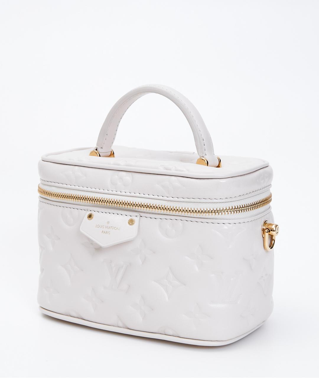 LOUIS VUITTON Белая кожаная сумка с короткими ручками, фото 2