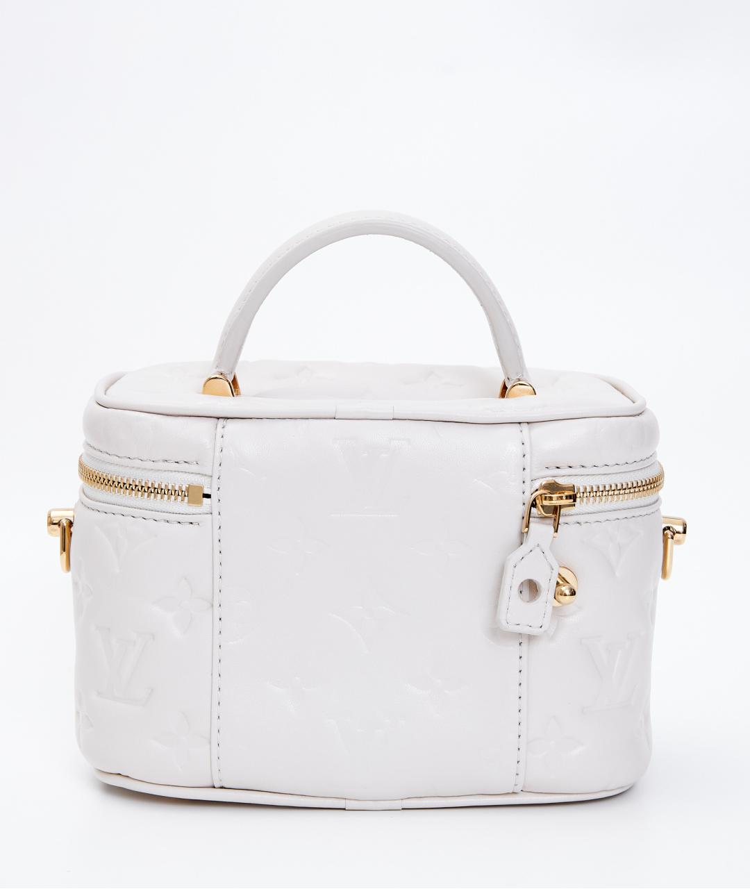 LOUIS VUITTON Белая кожаная сумка с короткими ручками, фото 3