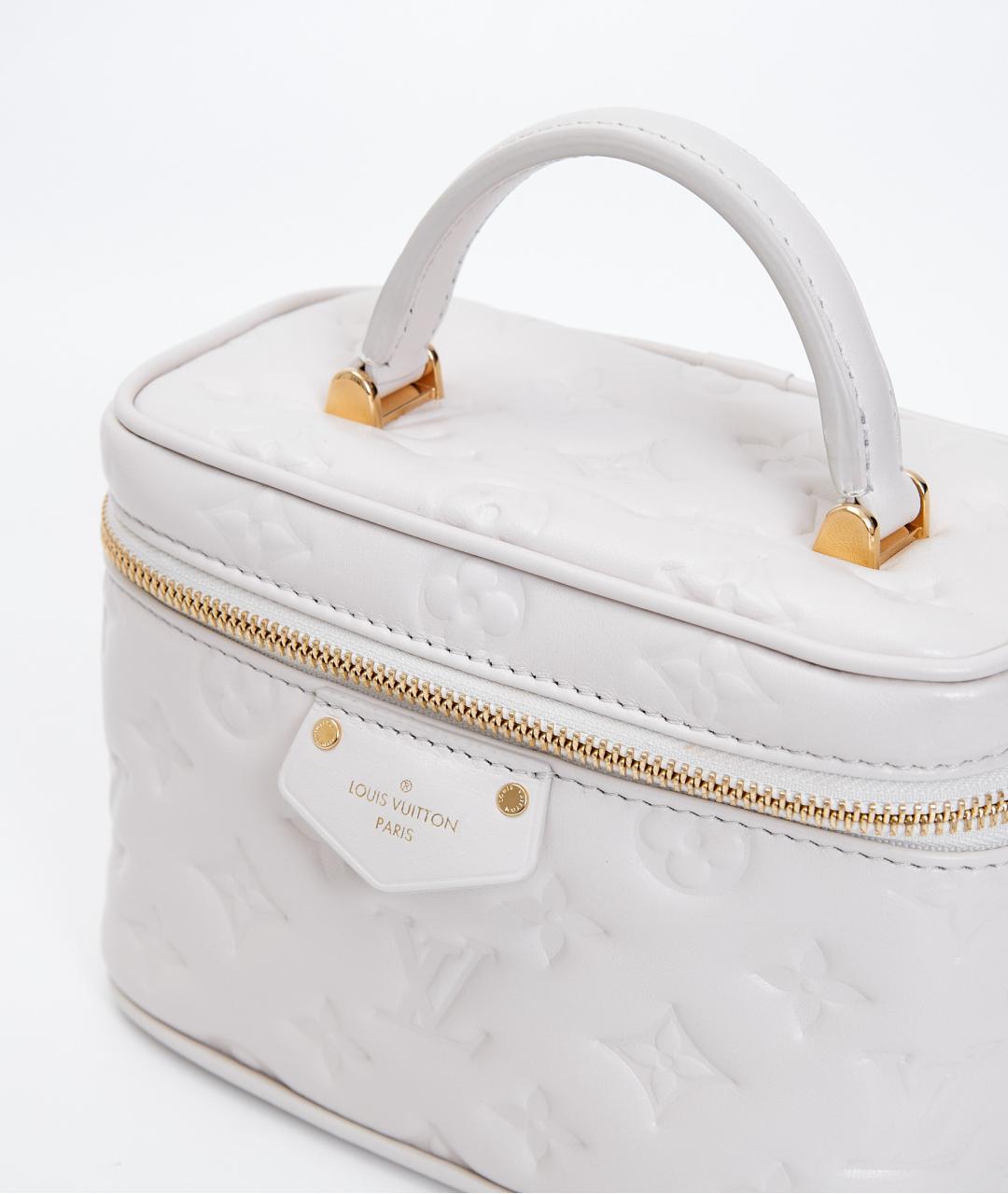 LOUIS VUITTON Белая кожаная сумка с короткими ручками, фото 4
