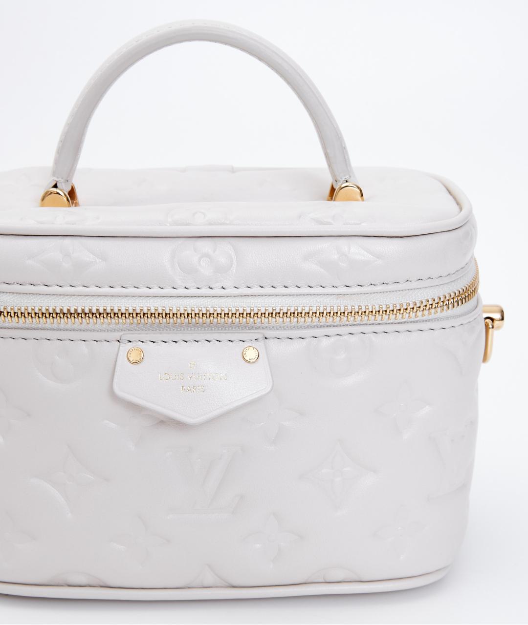 LOUIS VUITTON Белая кожаная сумка с короткими ручками, фото 5