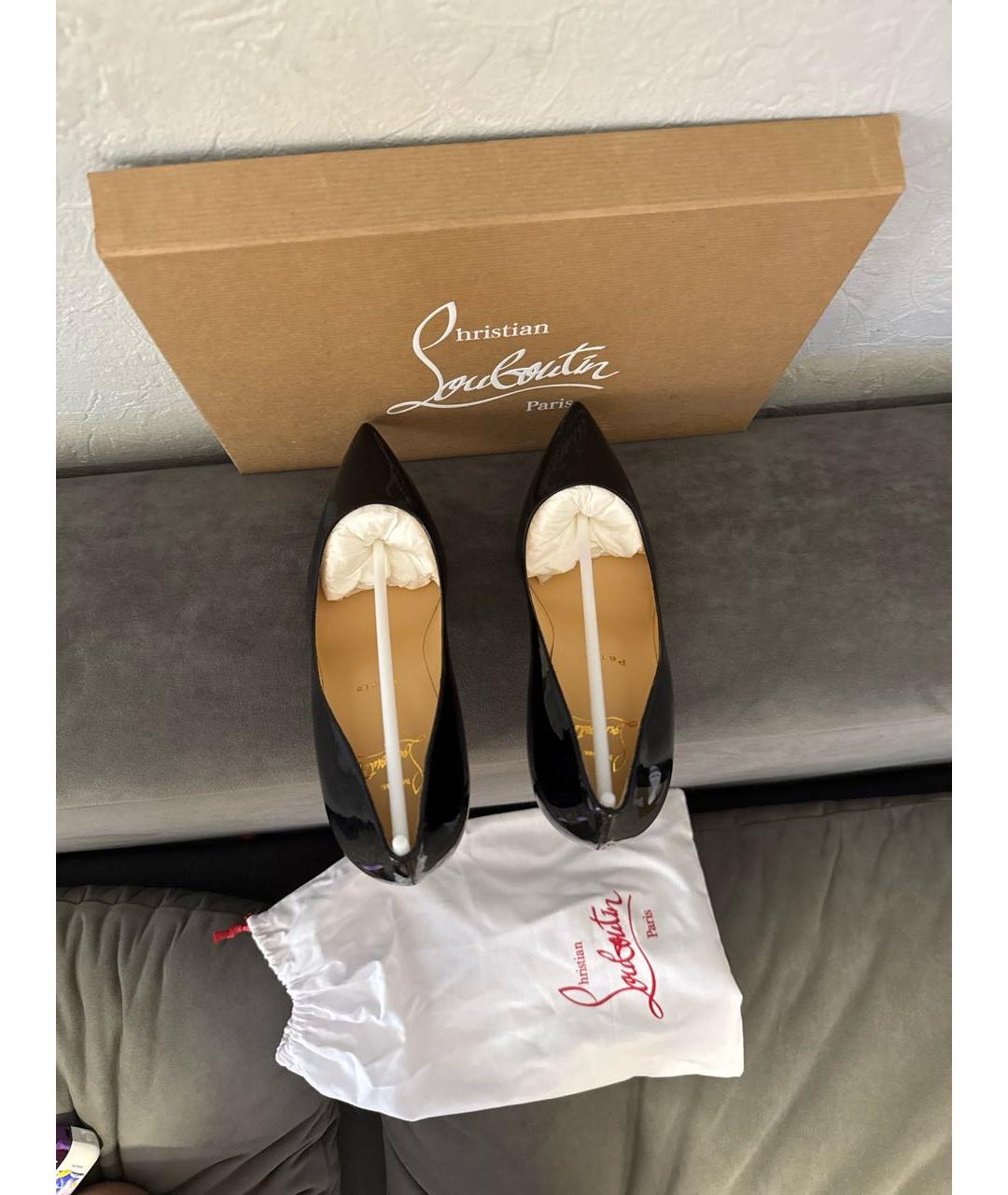 CHRISTIAN LOUBOUTIN Черные туфли из лакированной кожи, фото 3