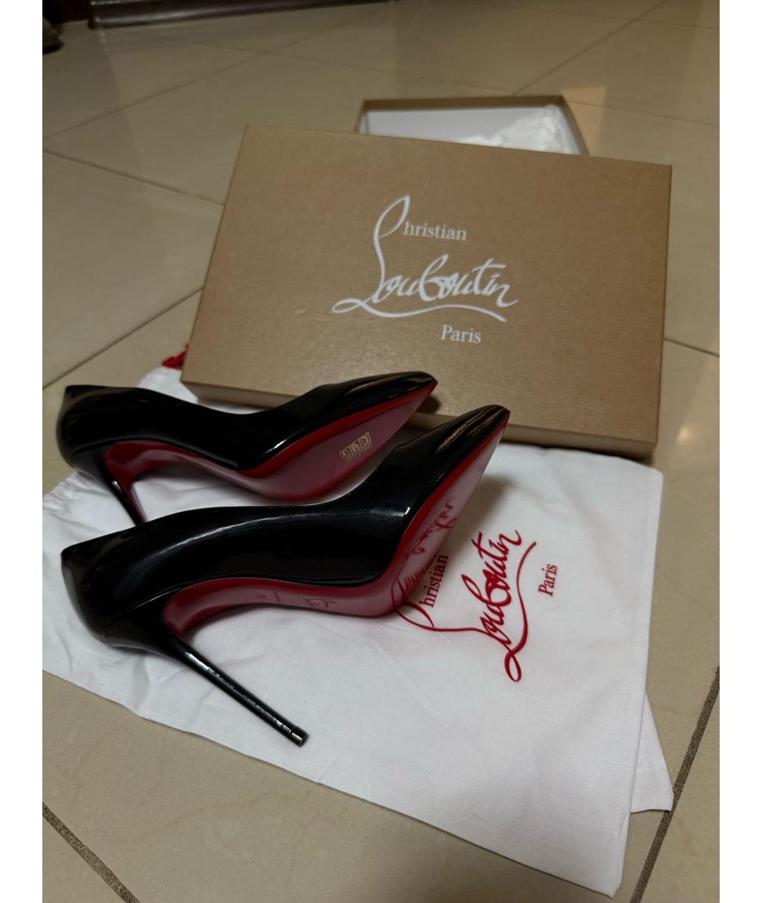 CHRISTIAN LOUBOUTIN Черные туфли из лакированной кожи, фото 6