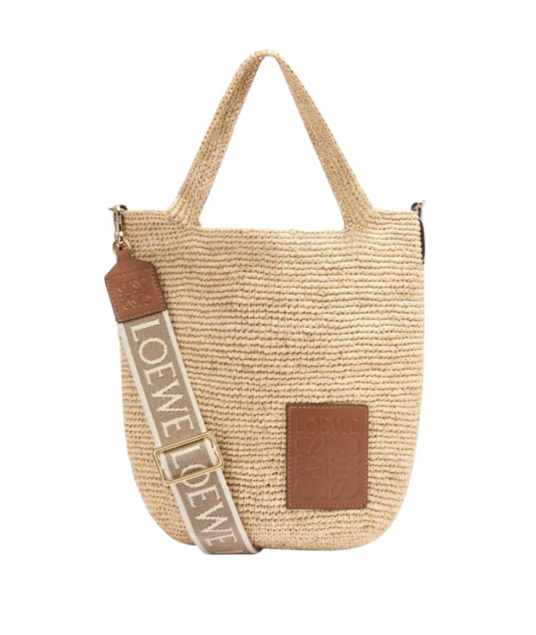 LOEWE Бежевая пелетеная сумка через плечо, фото 1