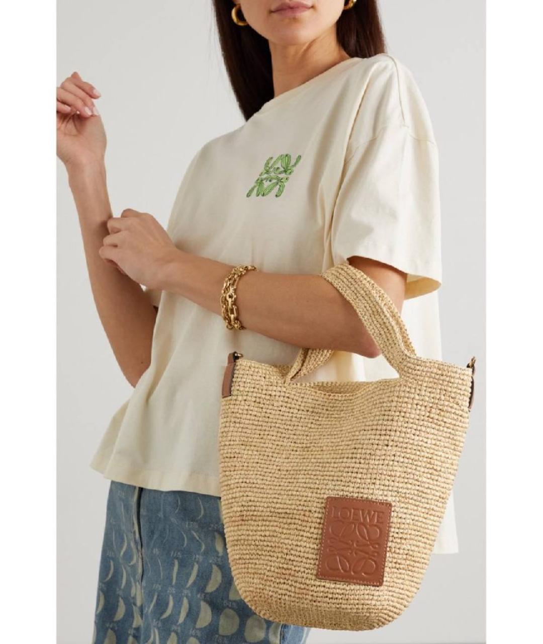 LOEWE Бежевая пелетеная сумка через плечо, фото 3