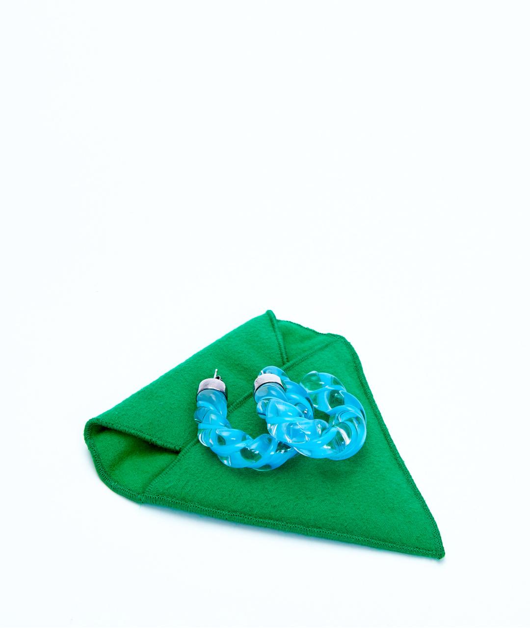 BOTTEGA VENETA Голубые пластиковые серьги, фото 4