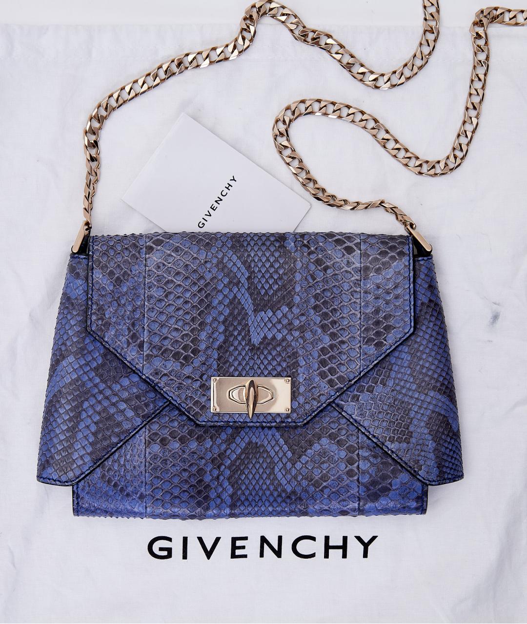 GIVENCHY Синяя сумка через плечо из экзотической кожи, фото 8