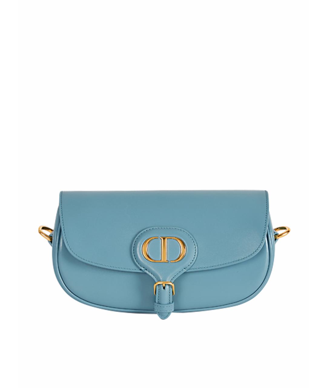 CHRISTIAN DIOR Голубая кожаная сумка через плечо, фото 1