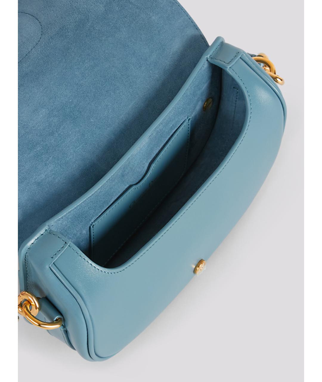 CHRISTIAN DIOR Голубая кожаная сумка через плечо, фото 3
