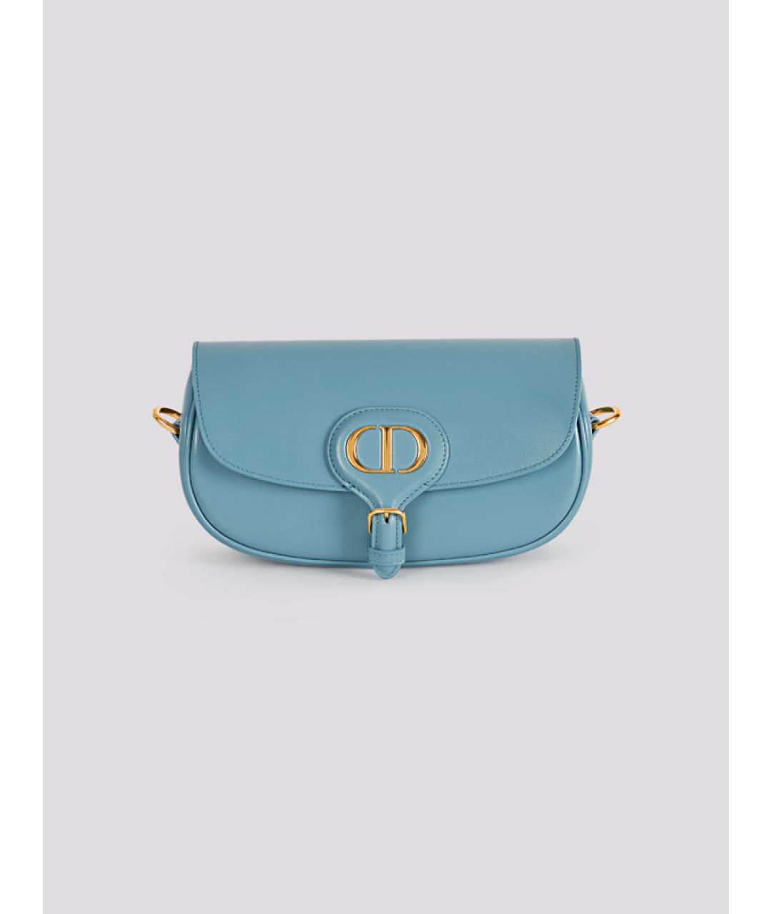CHRISTIAN DIOR Голубая кожаная сумка через плечо, фото 5