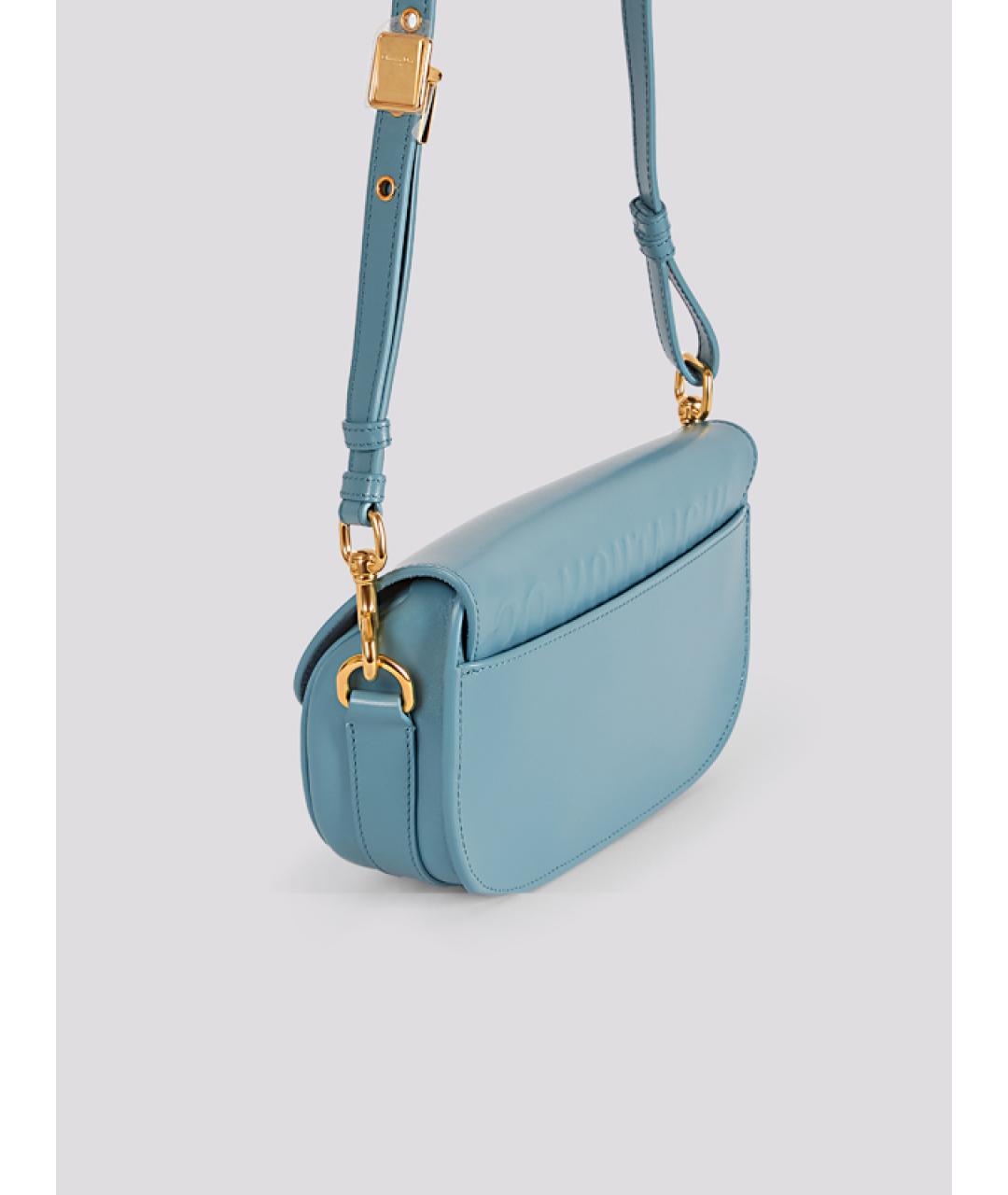 CHRISTIAN DIOR Голубая кожаная сумка через плечо, фото 2