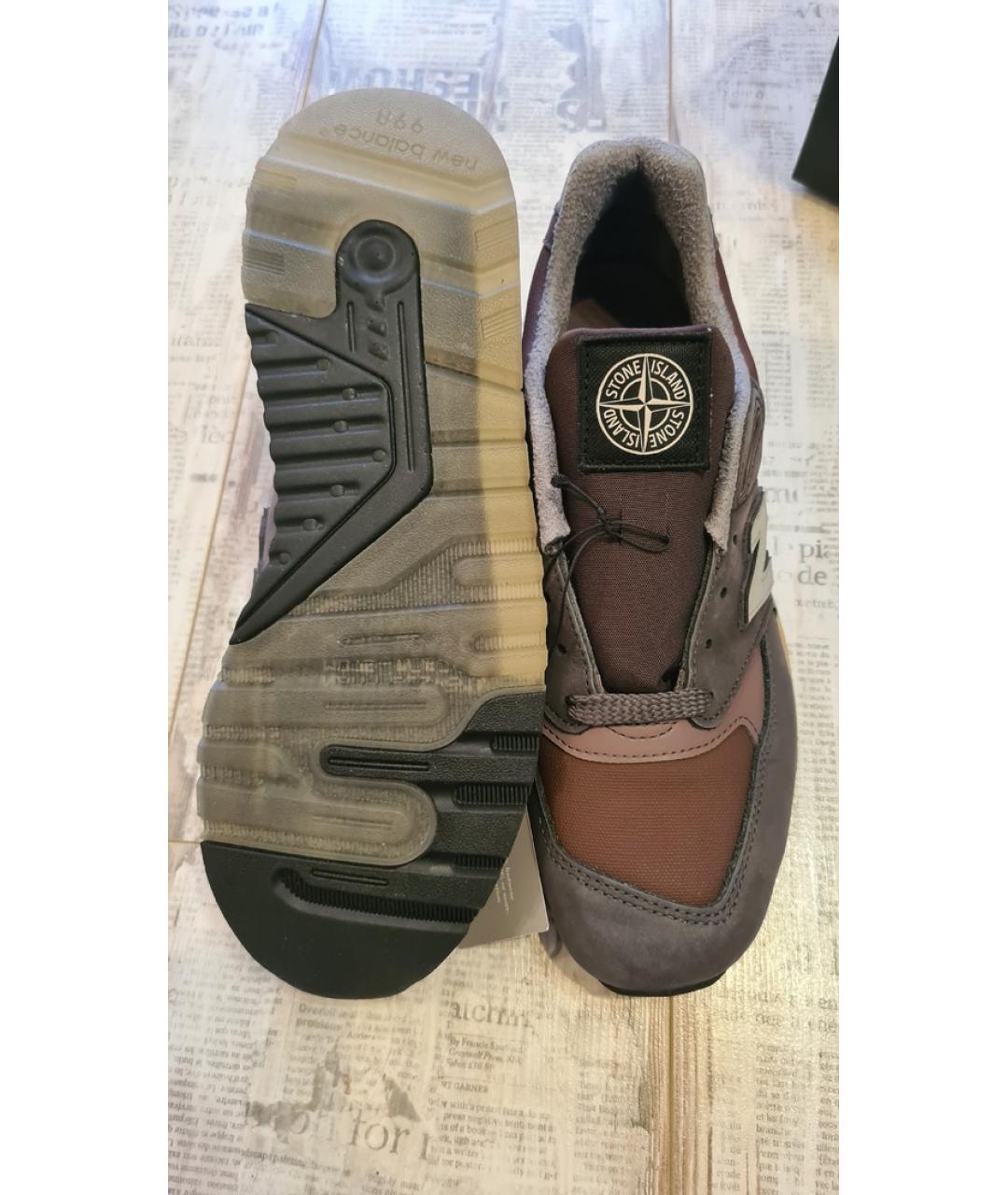 NEW BALANCE Коричневые кожаные низкие кроссовки / кеды, фото 4