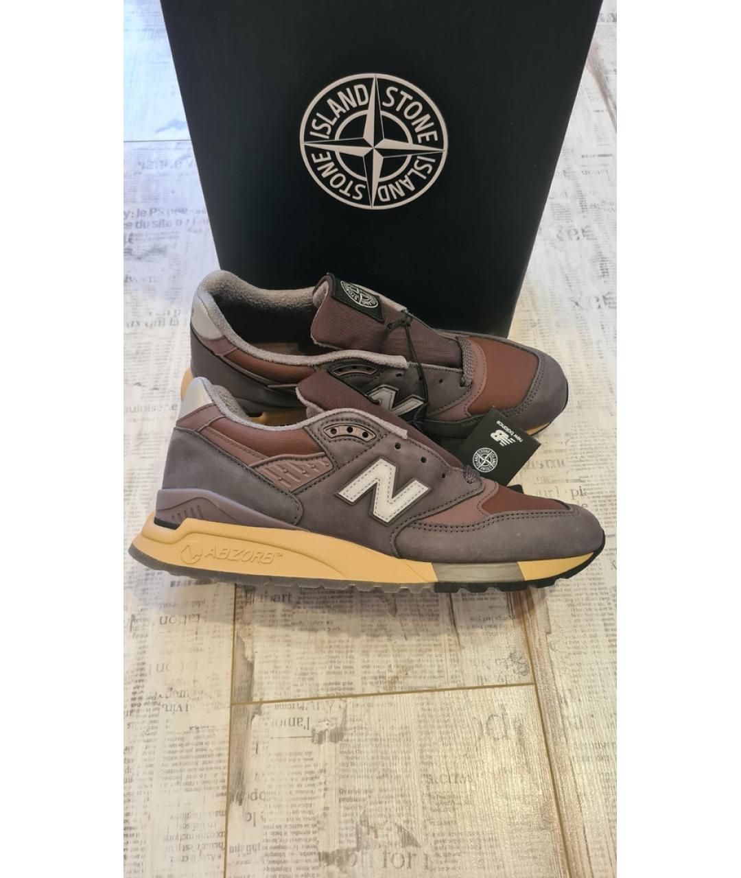 NEW BALANCE Коричневые кожаные низкие кроссовки / кеды, фото 9