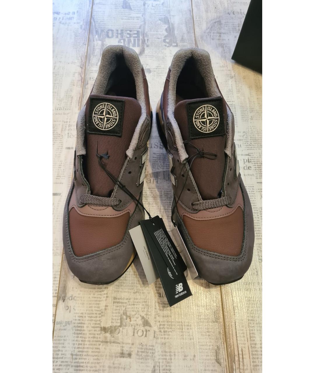 NEW BALANCE Коричневые кожаные низкие кроссовки / кеды, фото 3