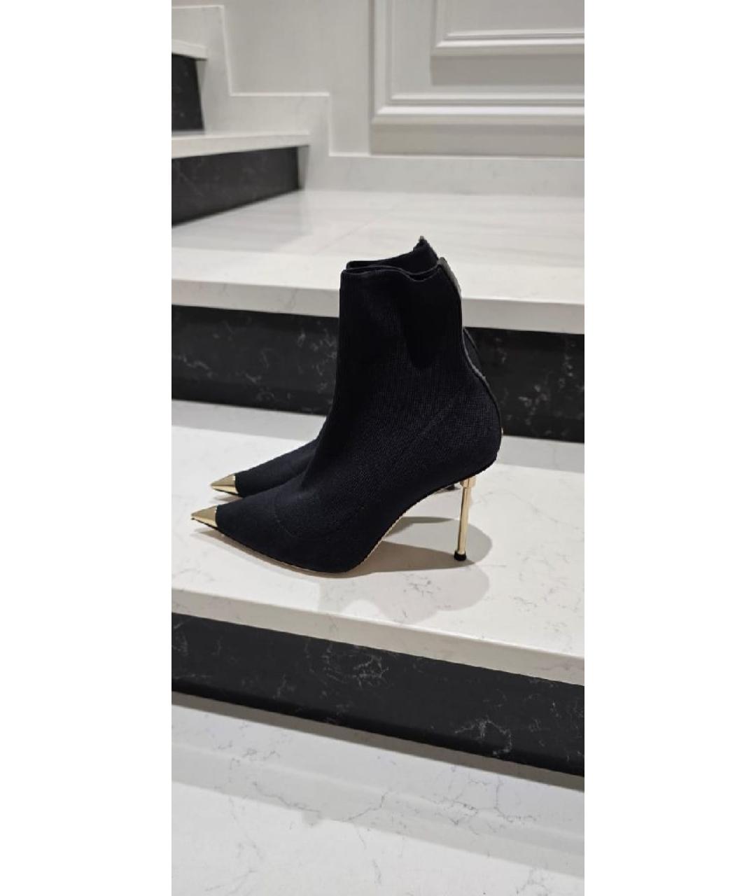 ELISABETTA FRANCHI Черные текстильные ботильоны, фото 5