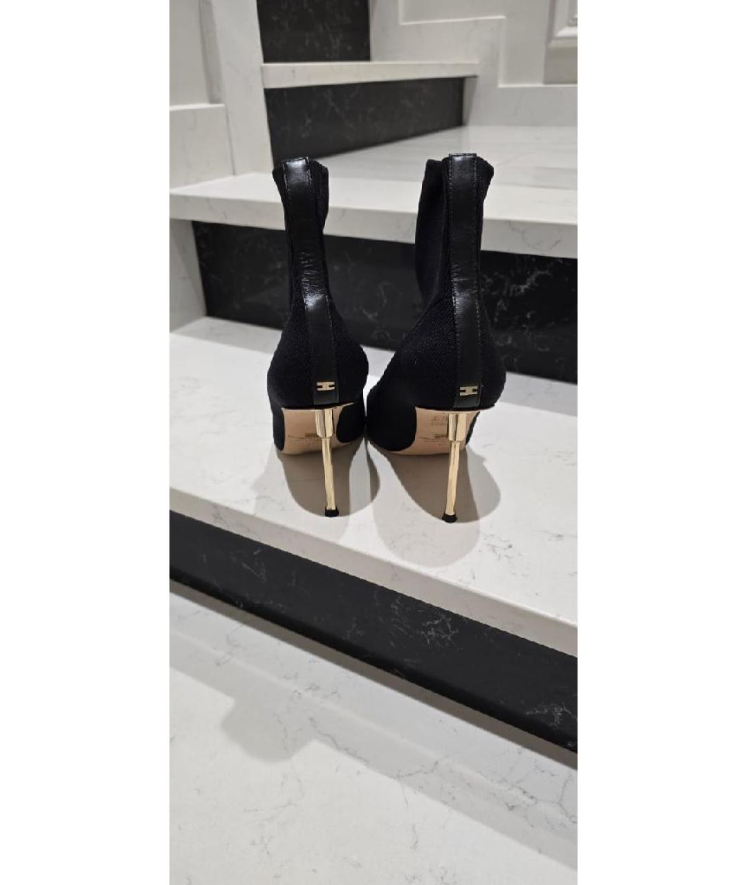ELISABETTA FRANCHI Черные текстильные ботильоны, фото 4